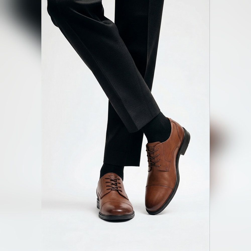 Nunn Bush KORE Pro Cap Toe Oxford Shoes with Memory Foam and Comfort Gel